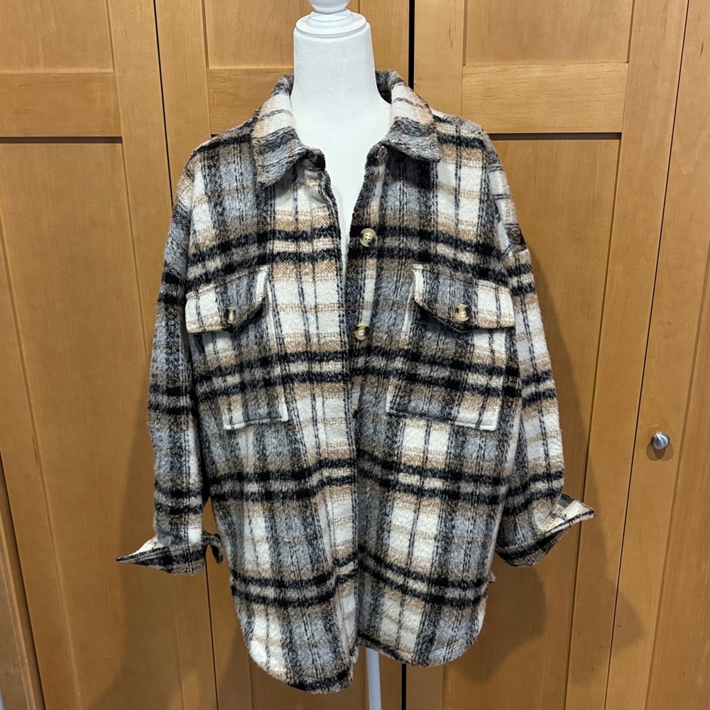 Good American Textured Wool Blend Jacket